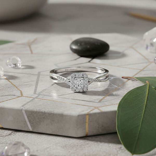 LUXURIANT VS-EF Labor Diamant Ring, 925 Silber rhodiniert - 0,25 ct. image number 2