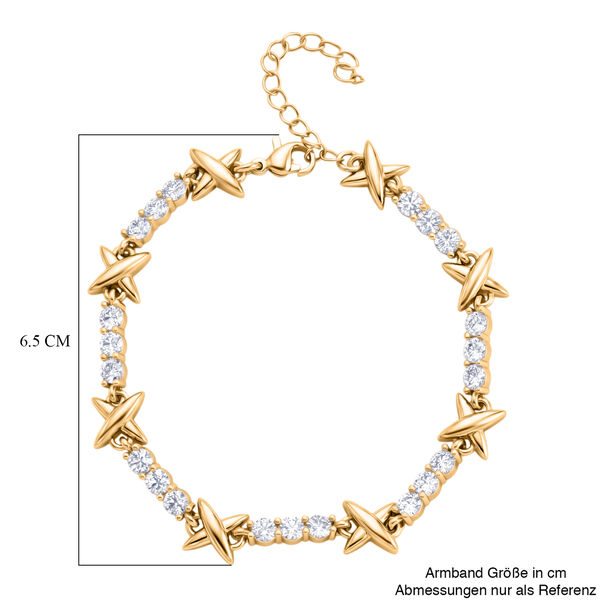 Wei&szlig;er Zirkonia Armband ca. 19 cm Nickelfreies Messing Standard image number 5