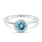 Himmelblauer Topas Solitär Ring 925 Silber (Größe 18.00) ca. 0,99 ct