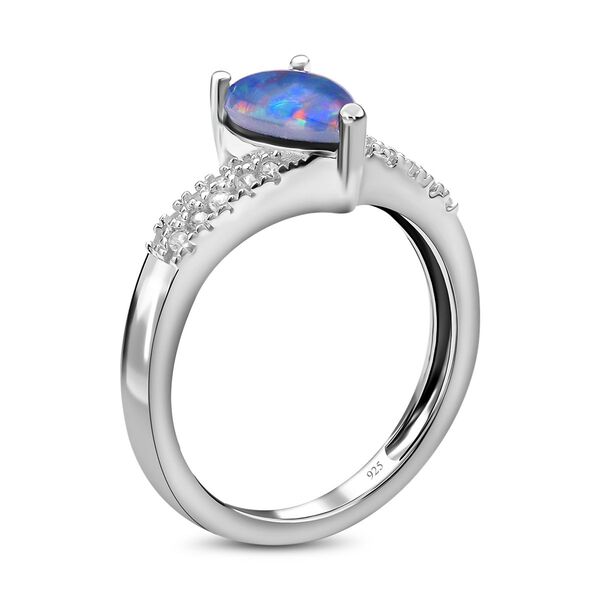 Boulder Opal Triplett und Zirkon-Ring - 1,47 ct. image number 7
