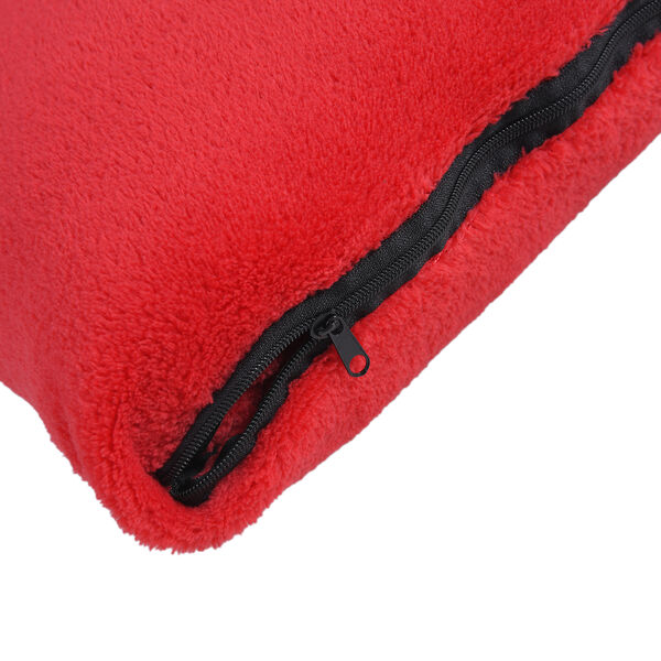 2 in 1 Fleece Reisedecke 127x152 cm und Kissen 30x30 cm, Rot image number 6