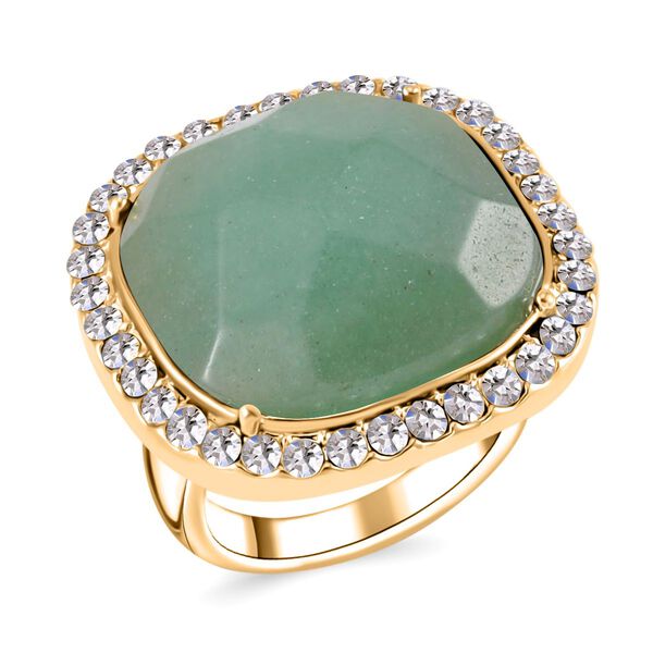 Gr&uuml;nes Aventurin und wei&szlig;es Kristall-Schmuckset image number 2