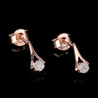 Weiße Diamant Ohrringe 925 Silber Roségold Vermeil ca. 0.10 ct image number 1