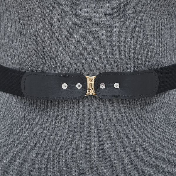 Gewebter G&uuml;rtel mit Metallschnalle, schwarz image number 5