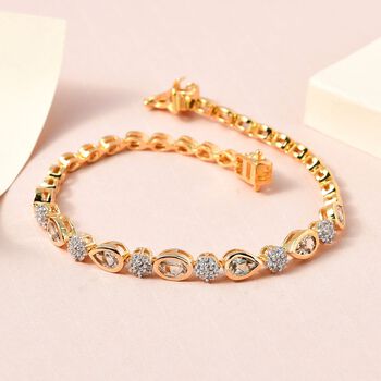 AAA Turkizit und Zirkon-Armband - 3,61 ct.