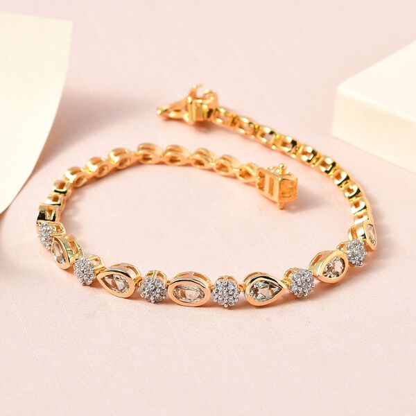 AAA Turkizit und Zirkon-Armband - 3,61 ct. image number 2