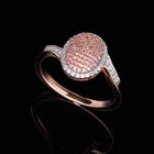 Natürlicher rosa und weißer Diamant Ring, 925 Silber Roségold Vermeil (Größe 20.00) ca. 0.50 ct image number 1