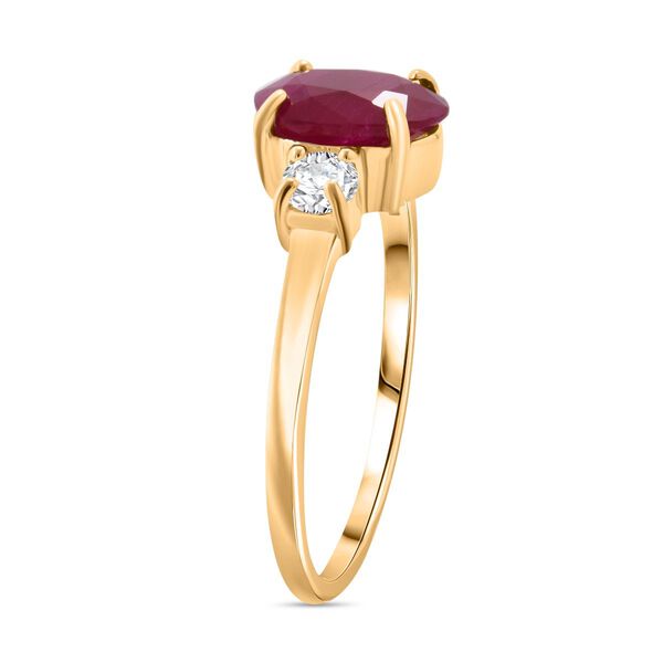 AAA Burma Rubin und I1-GH Diamant Ring in 585 Gold - 2,17 ct. image number 4