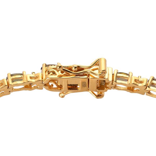 Nat&uuml;rliches Jenipapo Andalusit und wei&szlig;es Zirkon Armband, ca. 19 cm, 925 Silber Gelbgold Vermeil ca. 6.02 ct image number 4