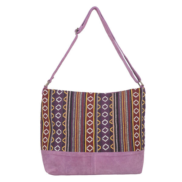 100% Echtleder Umh&auml;ngetasche, lila image number 4