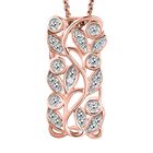 ALLORO rosévergoldeter Silber-Anhänger mit Diamantakzenten und 50cm Kette image number 0