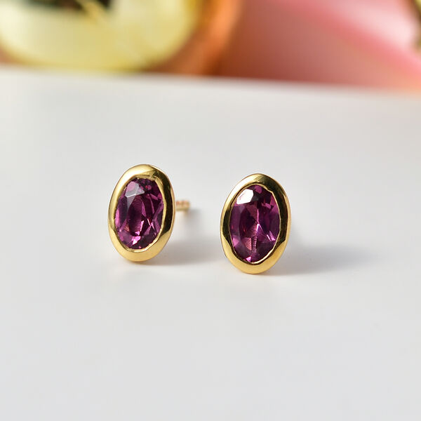 Nat&uuml;rliche Rhodolith Granat Ohrringe - 1,17 ct. image number 2