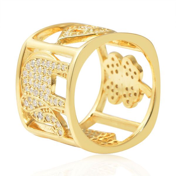 Wei&szlig;er Zirkon Ring, 925 Silber vergoldet  ca. 1,60 ct image number 3