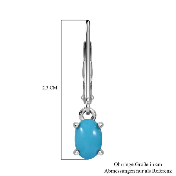 Amerikanische nat&uuml;rliche, AA Sleeping Beauty T&uuml;rkis Ohrringe, 925 Silber rhodiniert ca. 0.90 ct image number 3