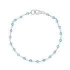 Blau Topas Armband ca. 19 cm 925 Silber rhodiniert ca. 6.00 ct