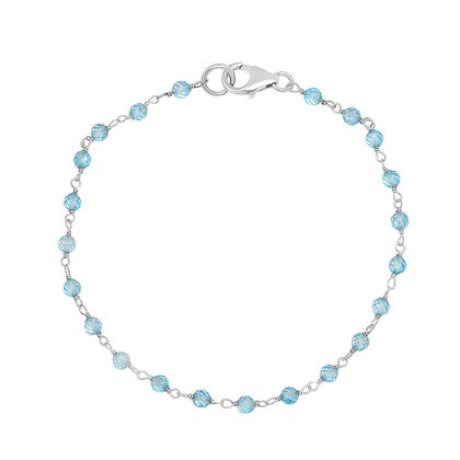 Blau Topas Armband ca. 19 cm 925 Silber rhodiniert ca. 6.00 ct