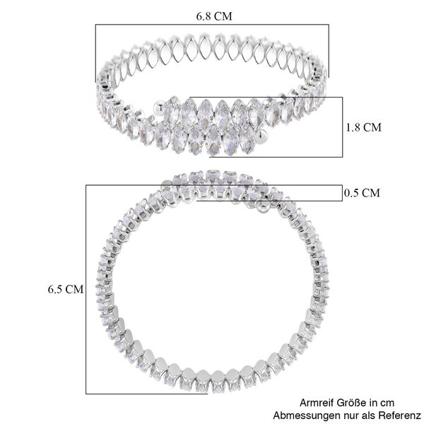 Wei&szlig;er Zirkonia Armreif ca. Flexibles cm Nickelfreies Messing image number 5