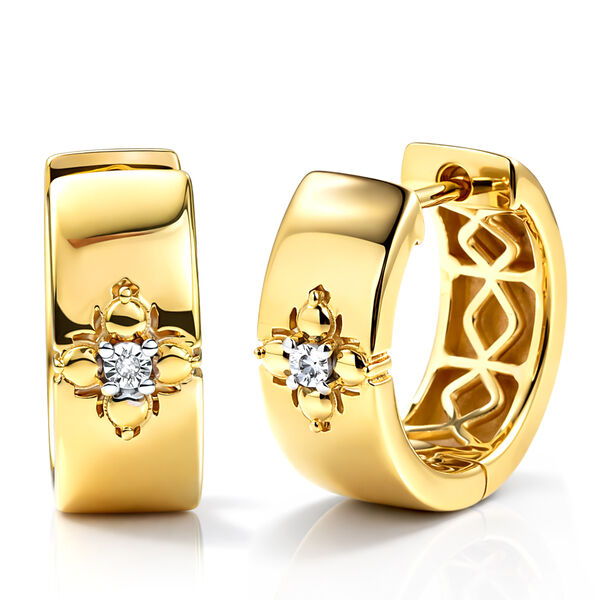 EVER TRUE Wei&szlig;er Diamant Ohrringe Nickelfreies Messing ca. 0,01 ct. image number 0