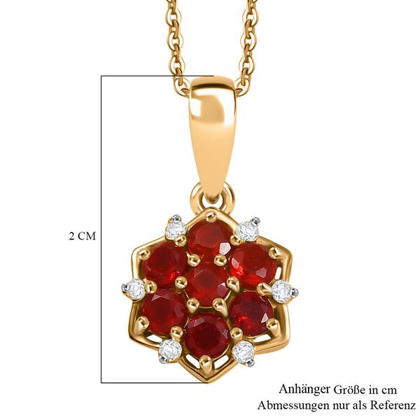 D'Joy AA mexikanischer Kirschfeuer-Opal und Moissanit Anhänger mit 50cm Kette - 0,47 ct. image number 6