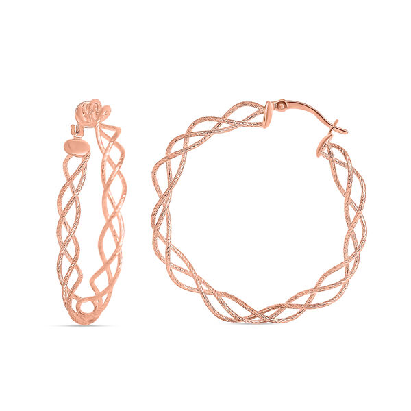 Ineinander verschlungene Ohrringe in ros&eacute;vergoldetem 925er Silber image number 1