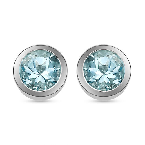 Espirito Santo Aquamarin-Ohrringe, 925 Silber platiniert ca. 1,30 ct image number 0