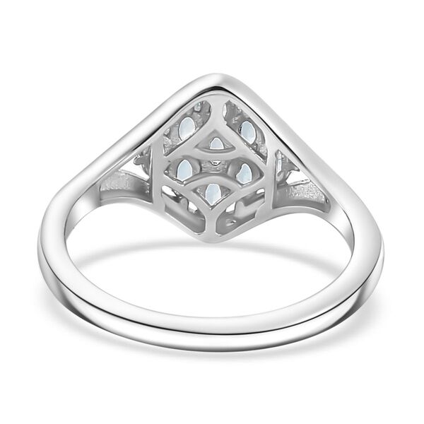 Paraiba-Apatit Ring 925 Silber platiniert (Gr&ouml;&szlig;e 18.00) ca. 0,73 ct image number 6