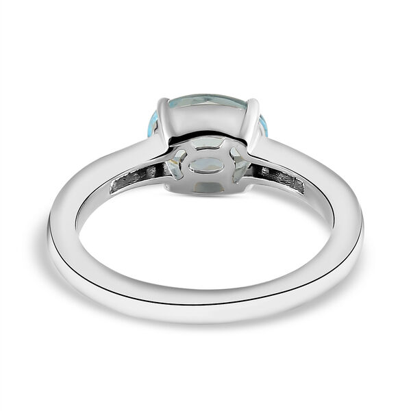 Espirito Santo Aquamarin und weißer Zirkon-Ring, 925 Silber platiniert  ca. 1,21 ct image number 6