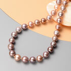 8-12 mm mehrfarbige Edison Perlen-Halskette, 50 cm image number 2