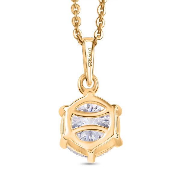 D'Joy Moissanit Anh&auml;nger mit 50cm Kette, 925 Silber 750 Gelbgold Vermeil - 1,30 ct. image number 4