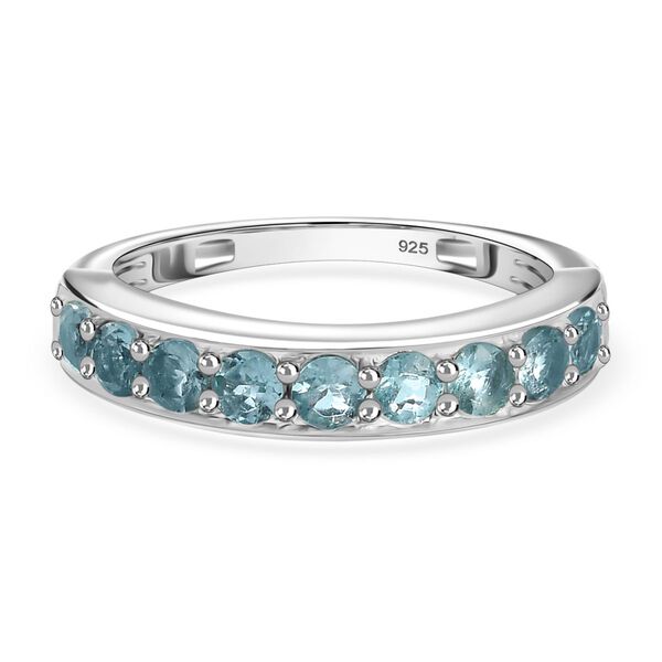Paraiba-Apatit Ring 925 Silber platiniert (Gr&ouml;&szlig;e 19.00) ca. 0,86 ct