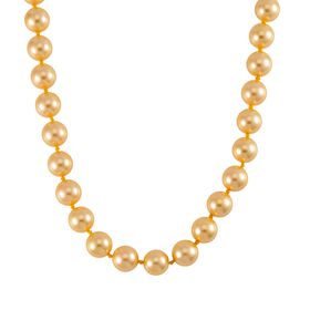 Goldene Muschelkernperle Halskette ca. 50 cm Reiner Edelstahl