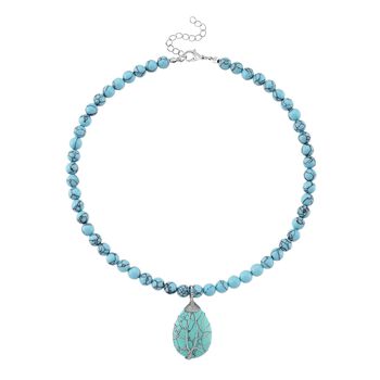 Blaue Howlit Halskette, ca. 45 cm + 5 cm extender, ca. 230.00 ct