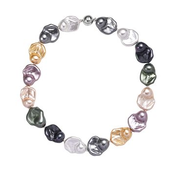 Mehrfarbige Fancy Muschelkernperle 50cm Halskette