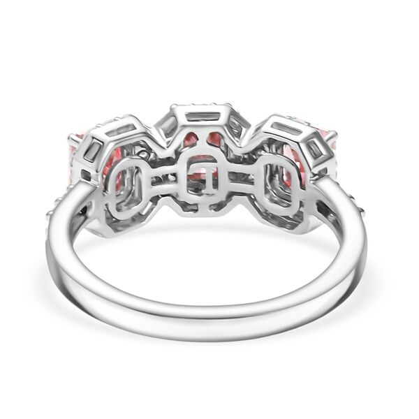 LUXURIANT VS rosa und VS-EF weißer Labor Diamant Ring in 950 Platin - 2 ct. image number 5