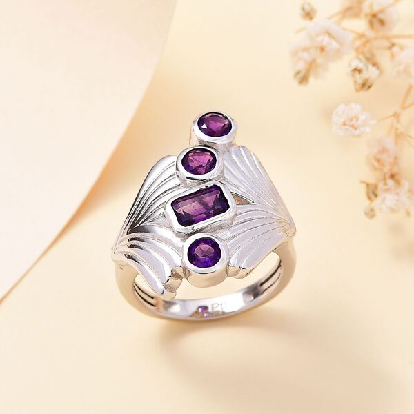 Afrikanischer Amethyst Ring Messing (Gr&ouml;&szlig;e 18.00) ca. 1,27 ct image number 2