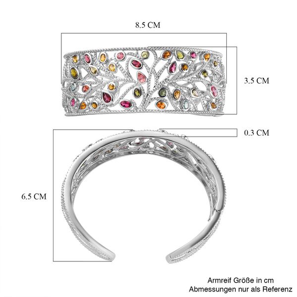 AA Mehrfarbig-Turmalin Armreif ca. 19 cm 925 Silber platiniert ca. 6,53 ct. image number 6