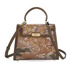 Brokat-Umhängetasche mit Tragegriff, 24 x 10 x 20 cm, Blau