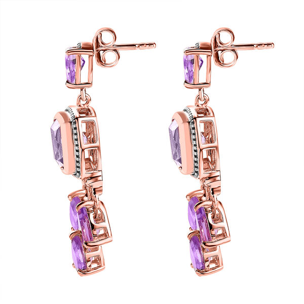 AA Rose De France Amethyst Ohrringe, 925 Silber ros&eacute;vergoldet ca. 9.19 ct image number 4