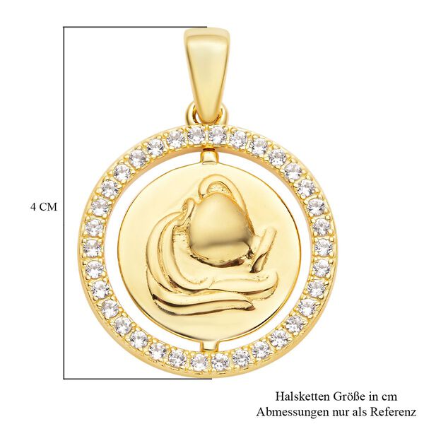 Wei&szlig;er Zirkon Wassermann-Anh&auml;nger - 0,64 ct. image number 5