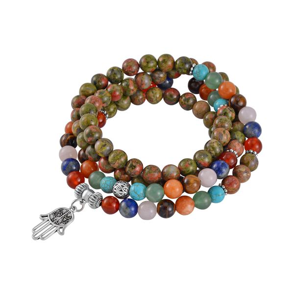 Mehrfarbig Edelsteine Schmuckset Reiner Edelstahl Schwarz oxidiert Schwarz oxidiert ca. 630,00 ct. image number 5