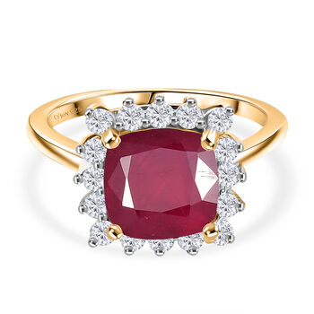 D'Joy AA afrikanischer Rubin und Moissanit Ring - 5,64 ct.