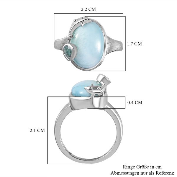 AA Larimar und himmelblauer Topas-Ring-  7,14 ct. image number 7