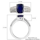Masoala Saphir und Zirkon Ring, 925 Silber platiniert, 3,66 ct. image number 6