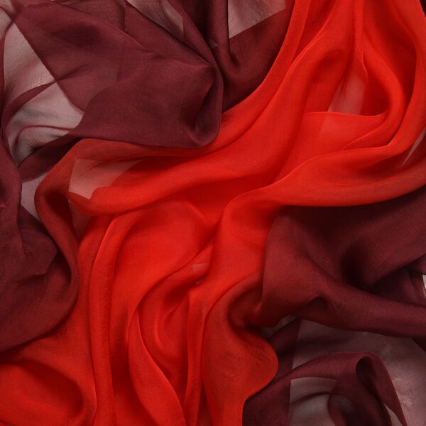 LA MAREY handgemalter Damen Schal aus Seidenchiffon, Schwarz image number 4