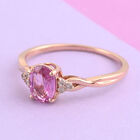 AAA Rosa Saphir und Diamant-Ring, I2 G-H, 585 Roségold  ca. 1,00 ct image number 1