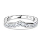 Moissanit Ring 925 Silber platiniert (Größe 21.00) ca. 0,45 ct