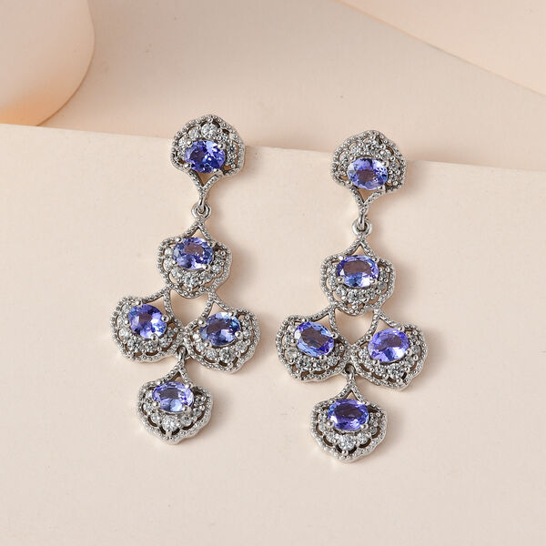 Tansanit und Zirkon Ohrringe - 4,66 ct. image number 1