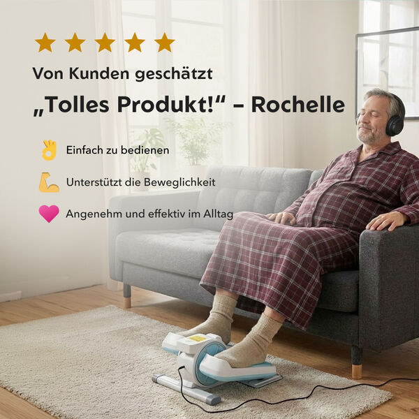 LIVMORE Original kompakter Elektro Stepper, Anti-Rutsch-Pedale, Anzeige und Fernbedienung, 47&times;42&times;23,5 cm, Wei&szlig; image number 4