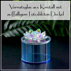 Deko Vorratsglas aus Kristallglas mit Lotusblüte Deckel, blau image number 4