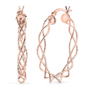 Creolen, 925 Silber ros&eacute;vergoldet, ca. 5,30g